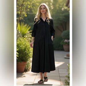 QUIET CULTURE M/L Elegant Black Maxi Dress
